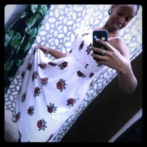 Pink rose print dress